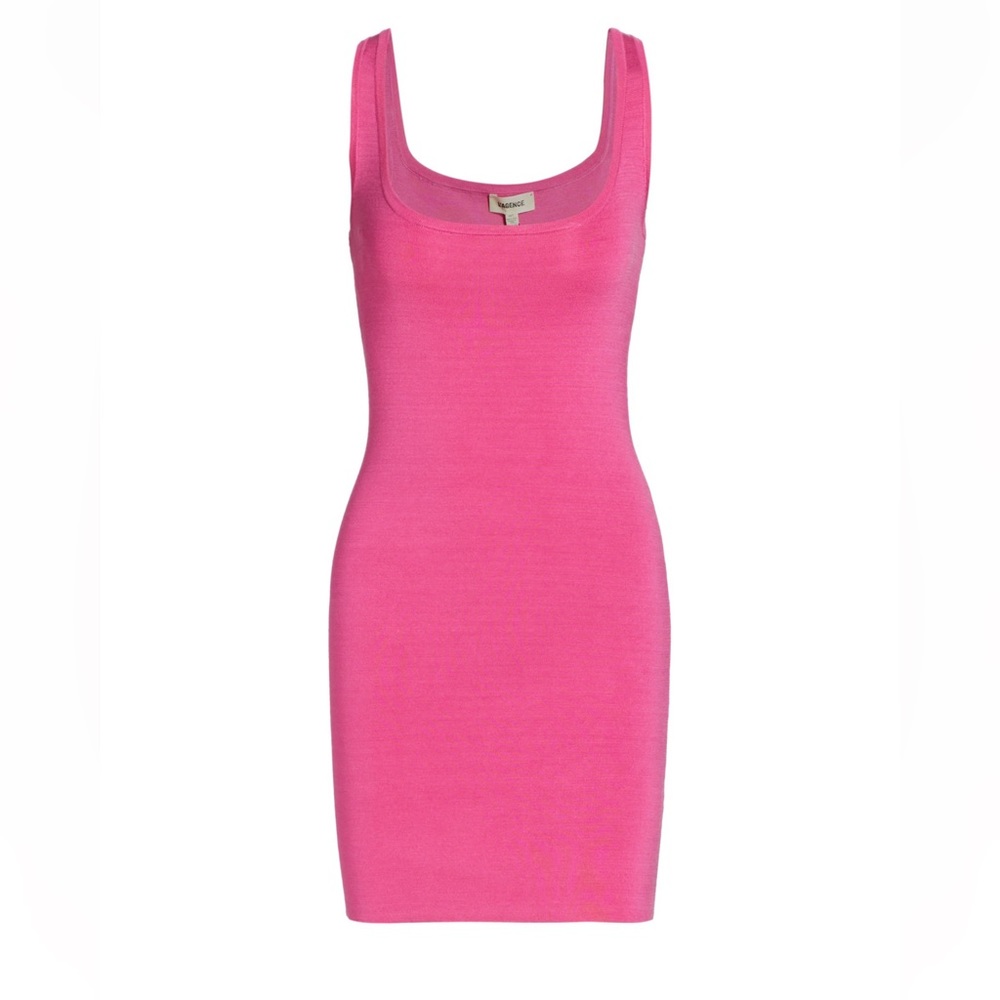 L’Agence Hannah Knit Tank Mini Dress in Hot Pink